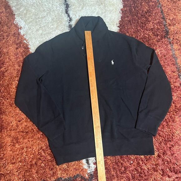 Polo by Ralph Lauren Black Men's Shawl Neck Pulloverr - Picture 4 of 4